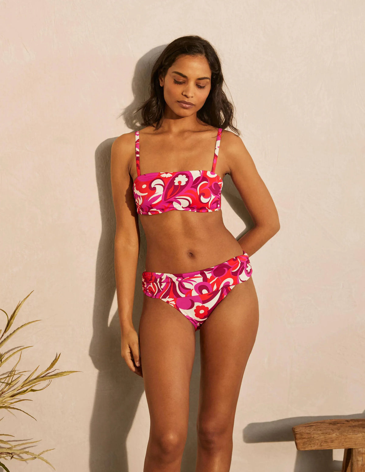 Andros Tie Detail Bikini Top-Pop Pansy, Sunkissed Floral