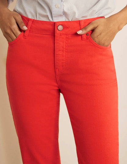 Slim Straight Ankle Skimmers-Cherry Red