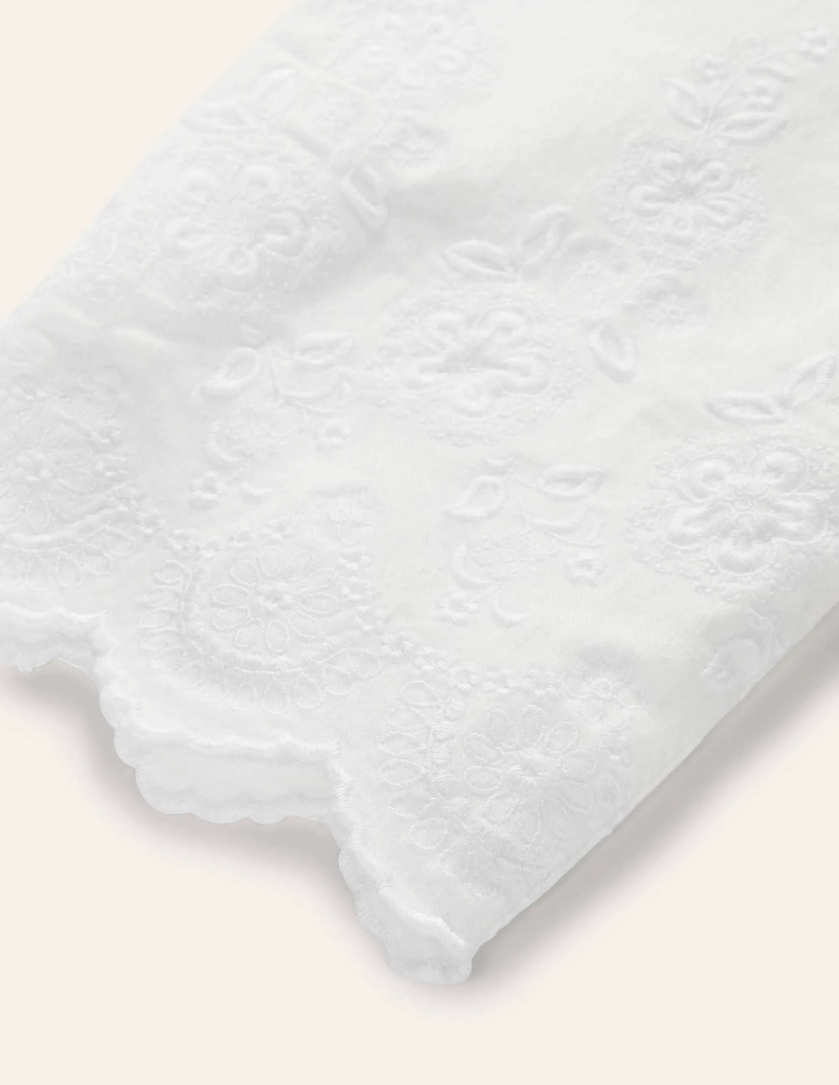 Slim Straight Ankle Skimmers-White Embroidered