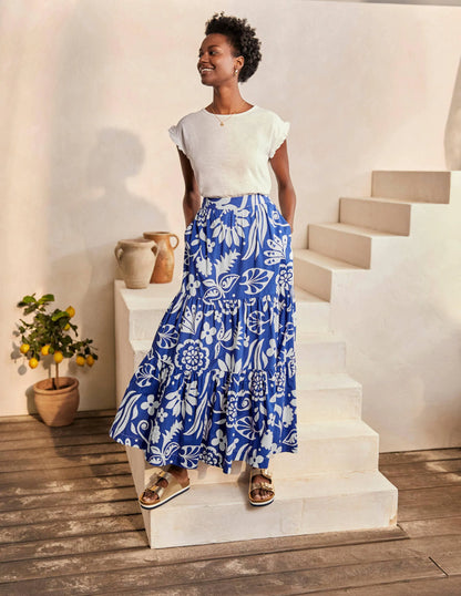Lorna Tiered Maxi Skirt-Summit, Garden Tropic