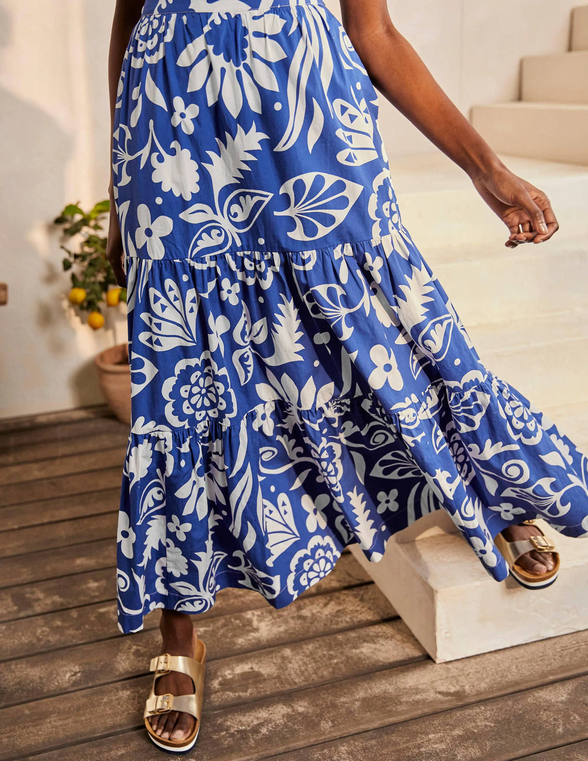 Lorna Tiered Maxi Skirt-Summit, Garden Tropic