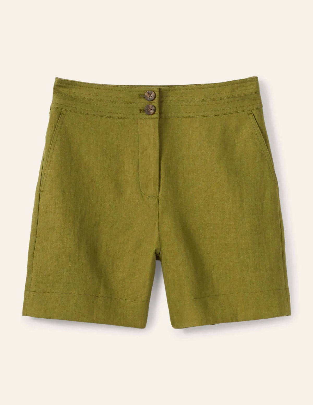 Cornwall Linen Shorts-Pea