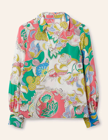 Lilian Silk Blouse-Azalea, Enchanted Amour