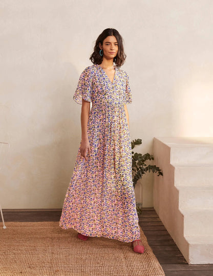 Veronica Maxi Dress-Milkshake, Trailing Posy
