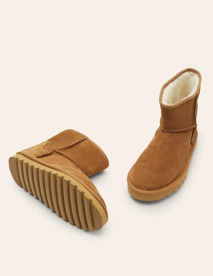 Borg Lined Boots-Tan