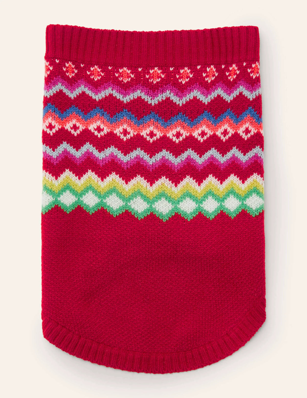 Dog Fair Isle Sweater-Rockabilly Red