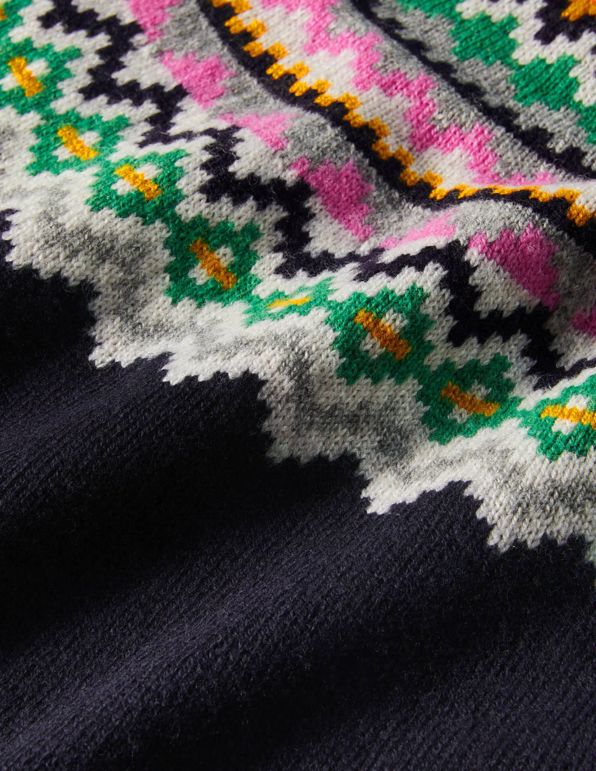 Millie Fair Isle Knitted Dress-Navy
