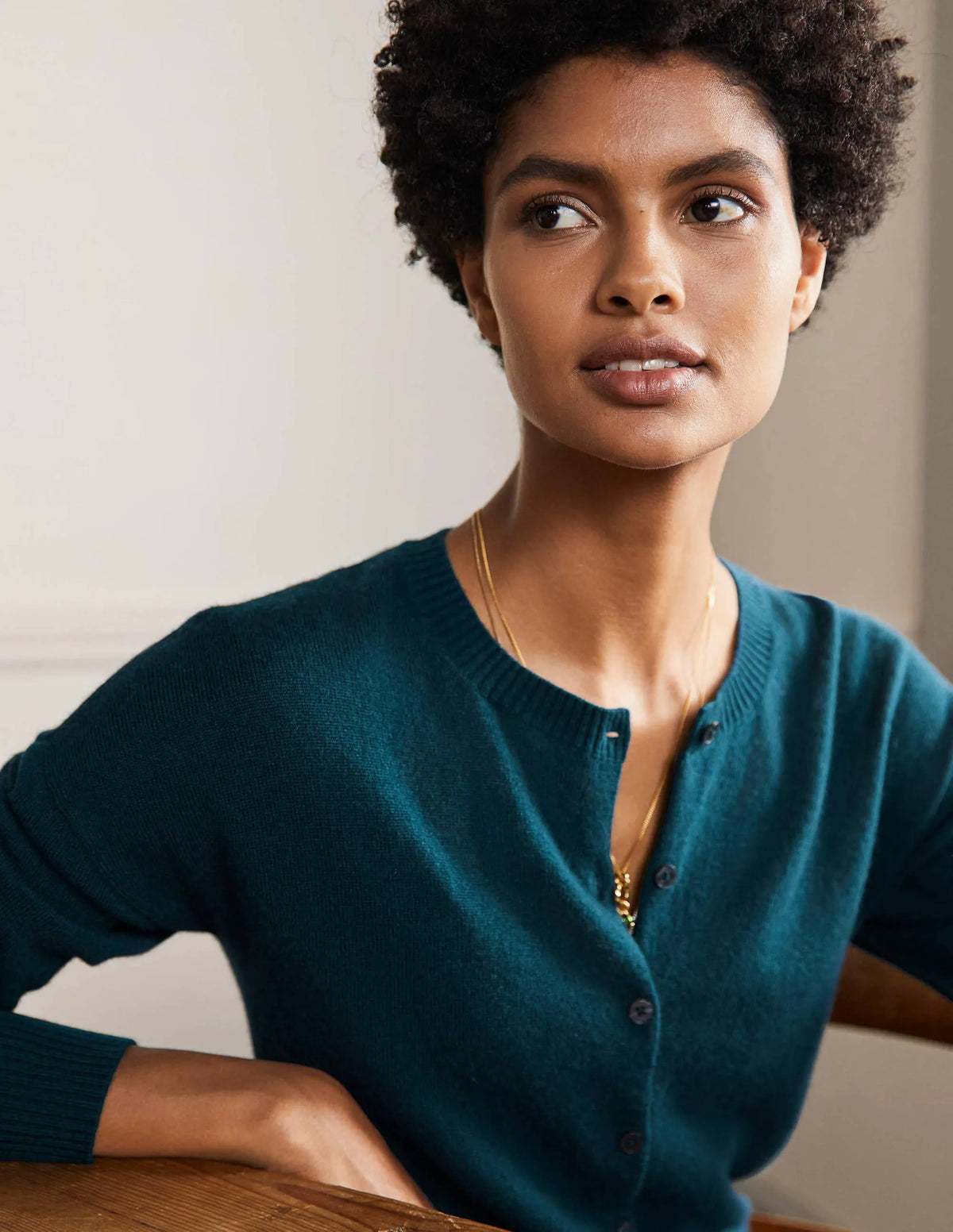 Cashmere Cardigan-Dark Teal