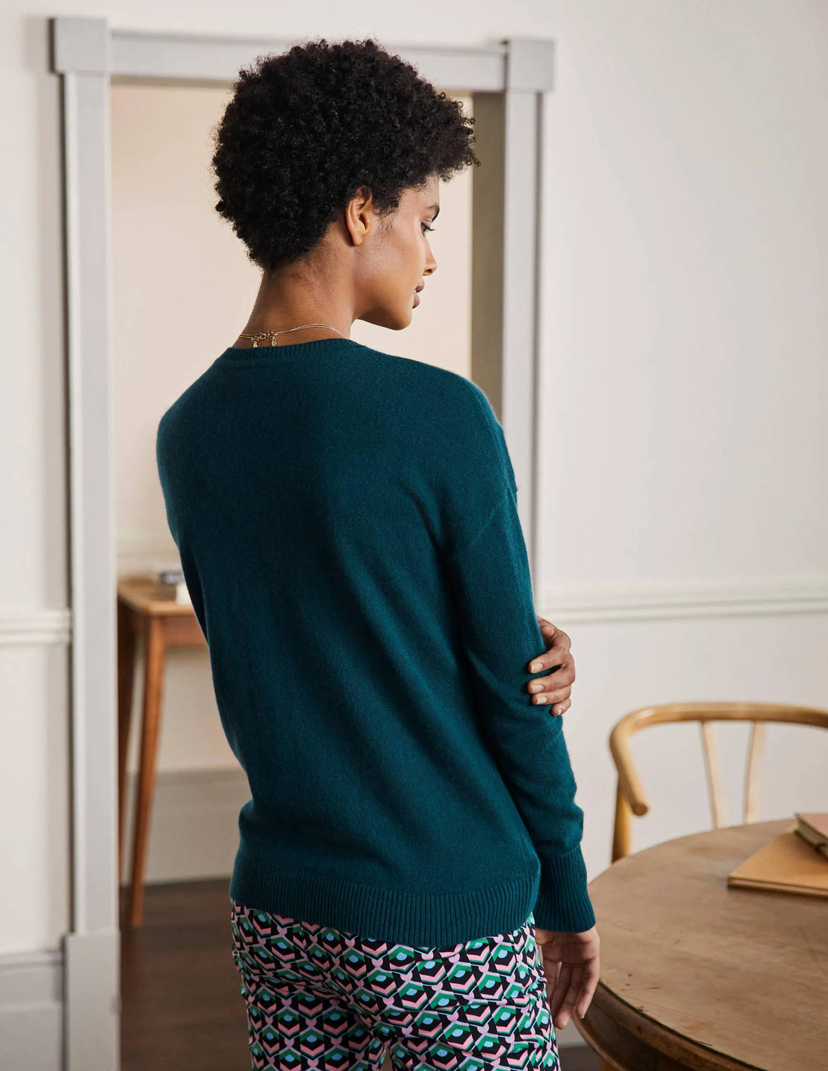 Cashmere Cardigan-Dark Teal