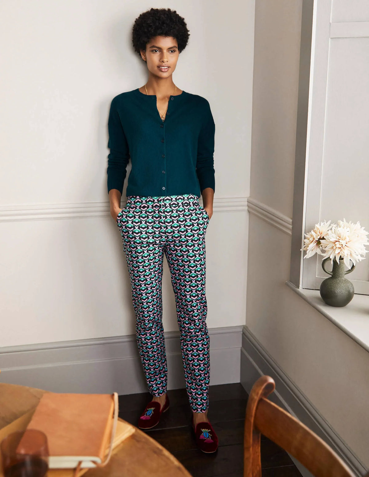 Cashmere Cardigan-Dark Teal