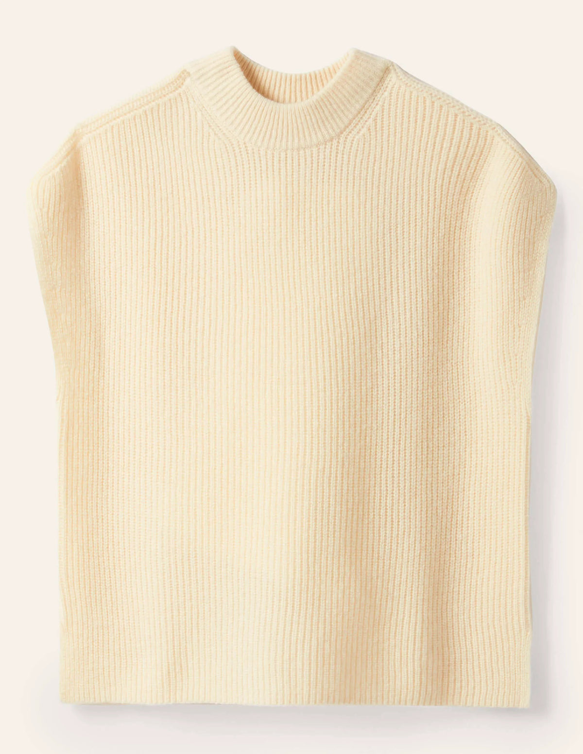Relaxed Rib Sleeveless Sweater-Ivory
