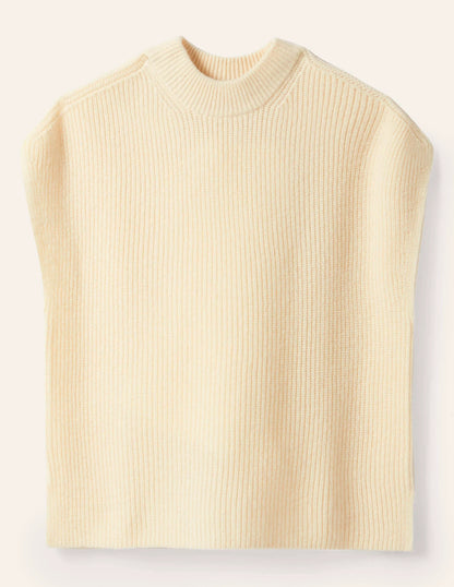 Relaxed Rib Sleeveless Sweater-Ivory