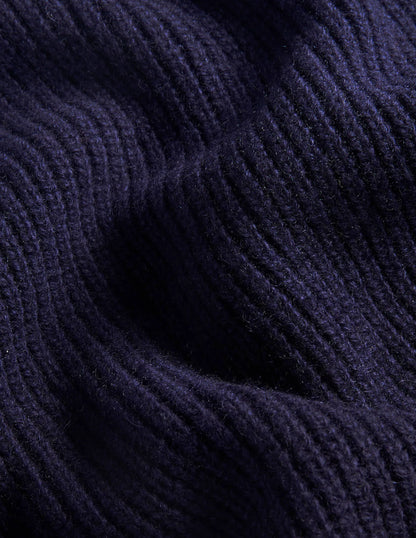Relaxed Rib Sleeveless Sweater-Navy