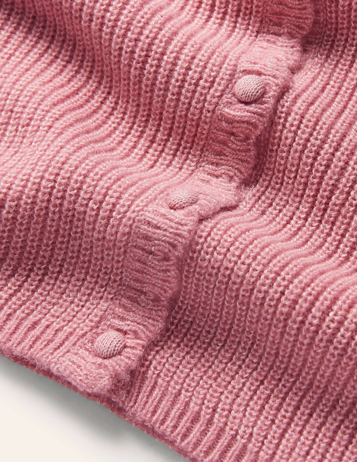 Ella Scallop Fluffy Cardigan-Formica Pink