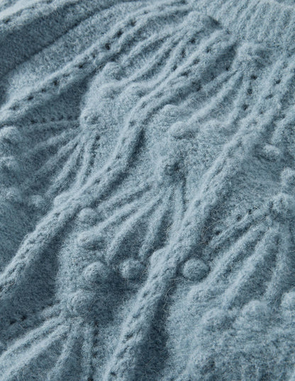 Relaxed Cable Sweater-Airforce