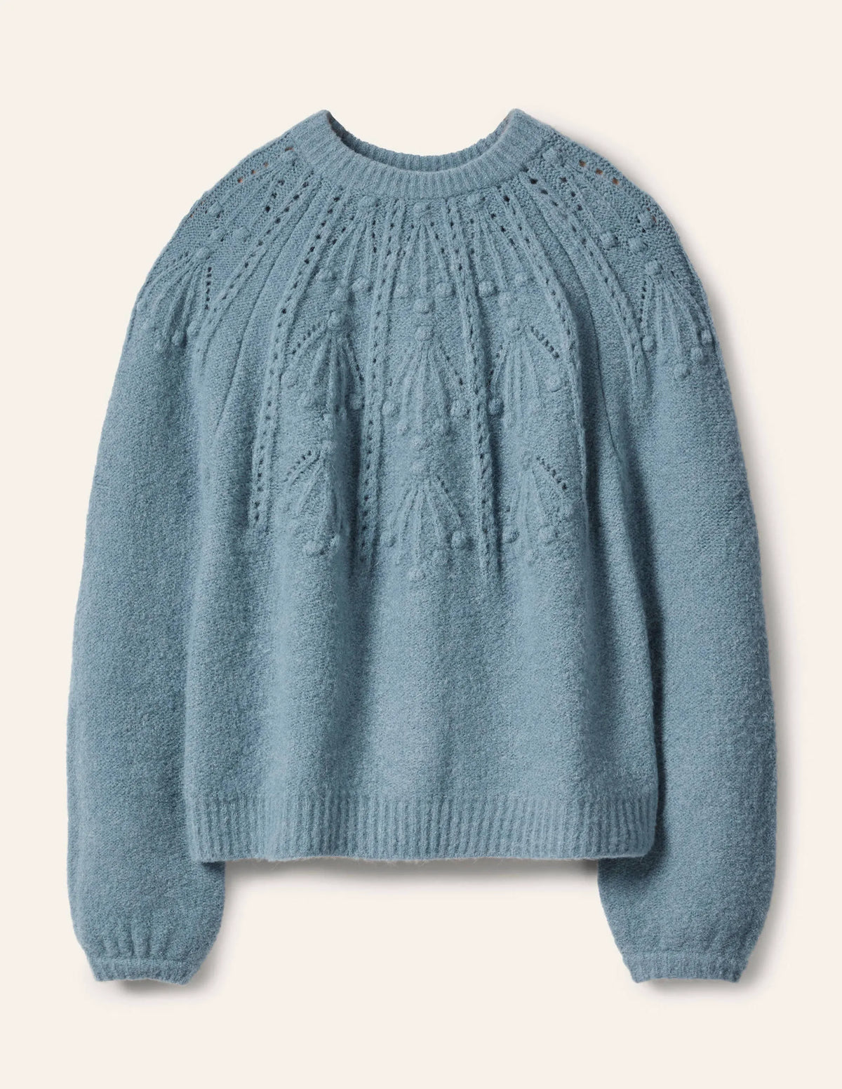 Relaxed Cable Sweater-Airforce