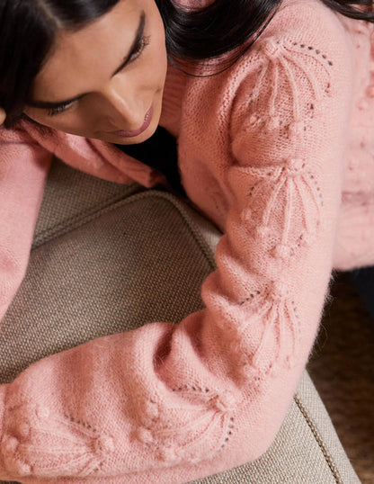 Relaxed Cable Cardigan-Milkshake