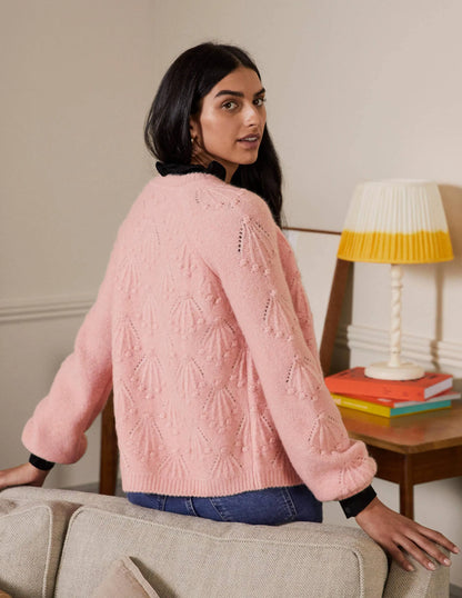 Relaxed Cable Cardigan-Milkshake