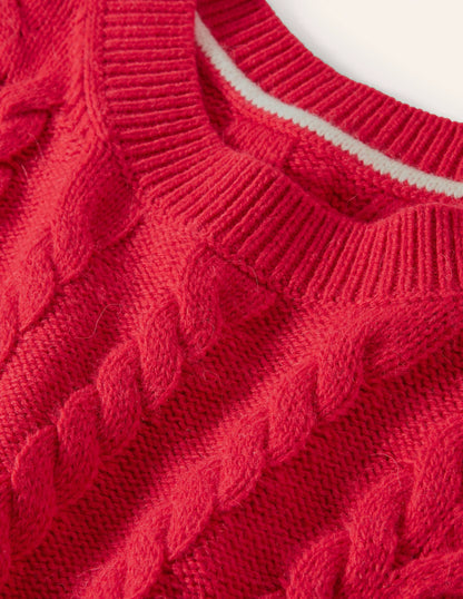 Reena Sweater Vest-Bright Red