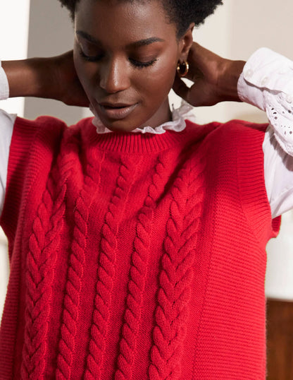 Reena Sweater Vest-Bright Red