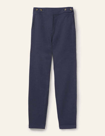Tab Detail Pants-Navy