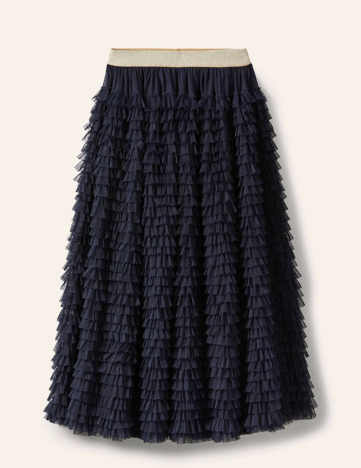 Tulle Midi Skirt-Navy