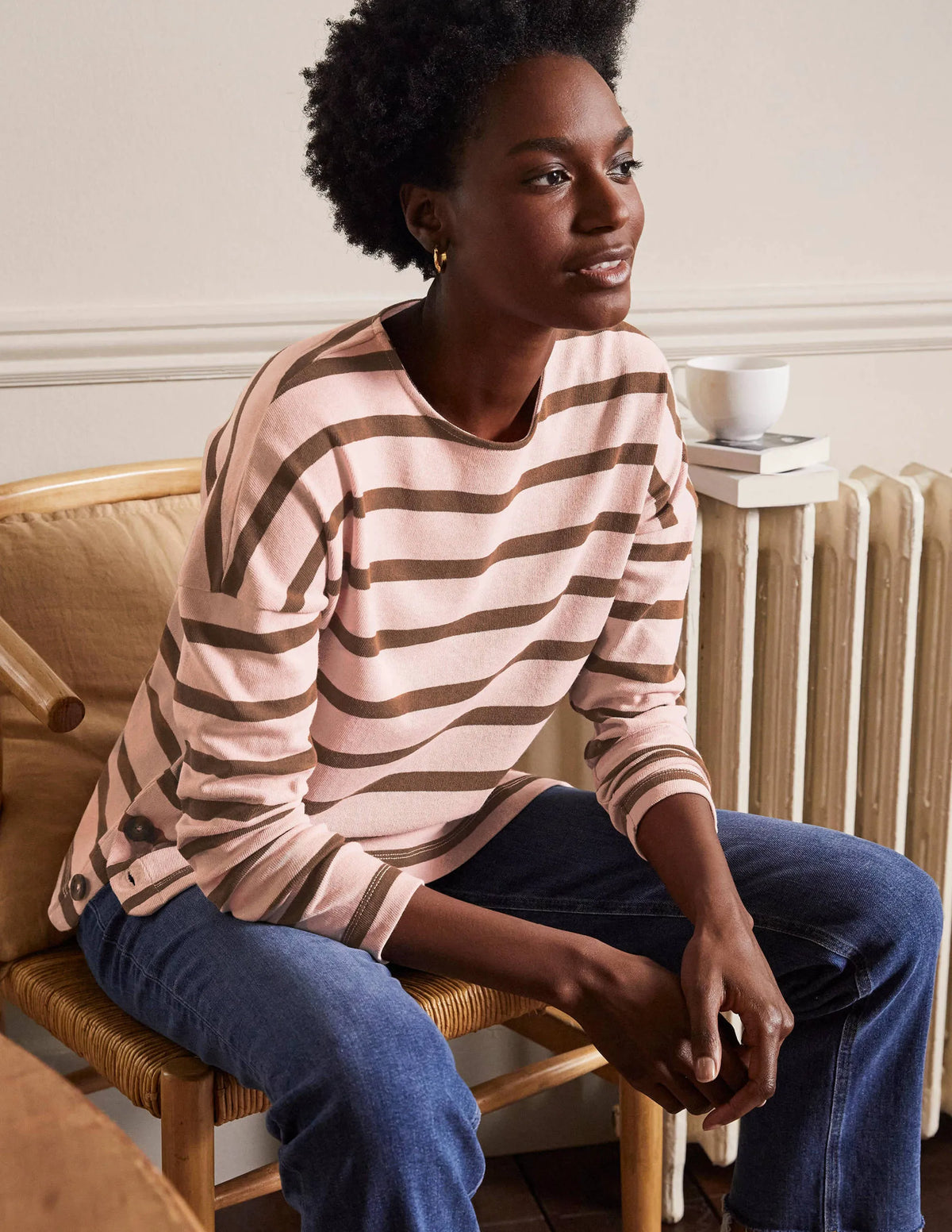 Sophie Long Sleeve Breton-Milkshake/Pony
