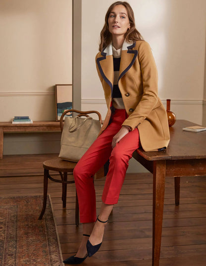 Wool Blend Tailored Coat-Ground Ginger