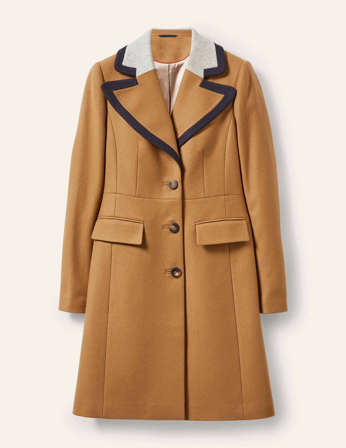 Wool Blend Tailored Coat-Ground Ginger