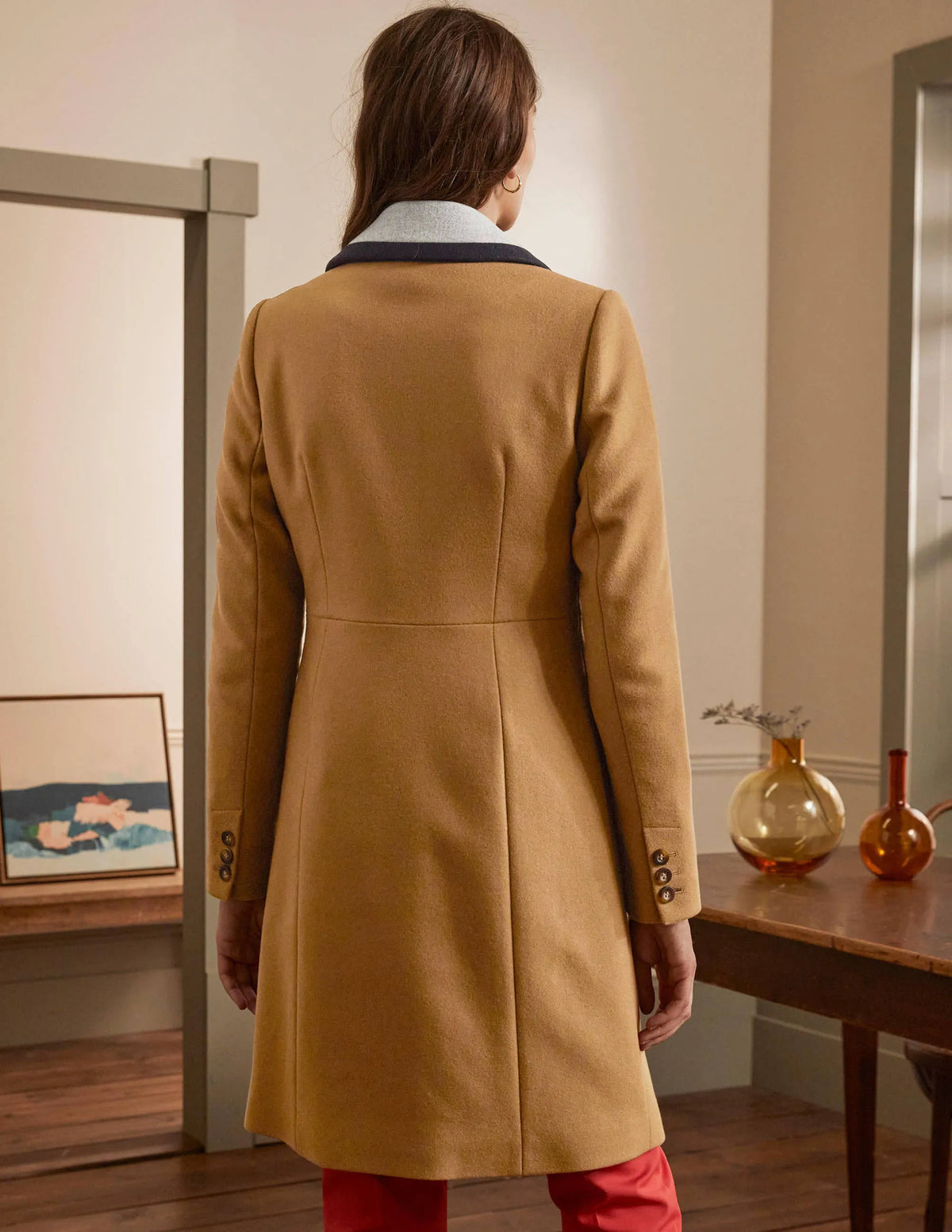 Wool Blend Tailored Coat-Ground Ginger