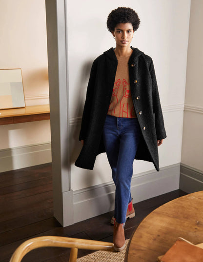Cambridge Textured Coat-Black