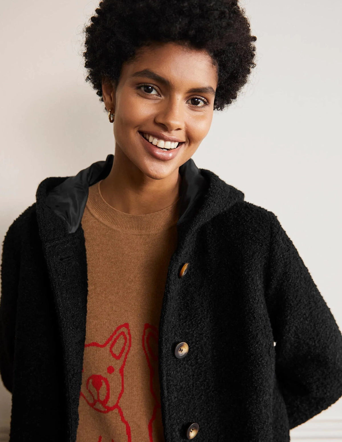 Cambridge Textured Coat-Black