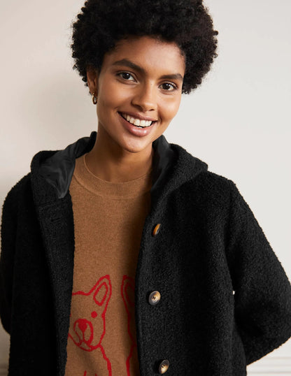 Cambridge Textured Coat-Black