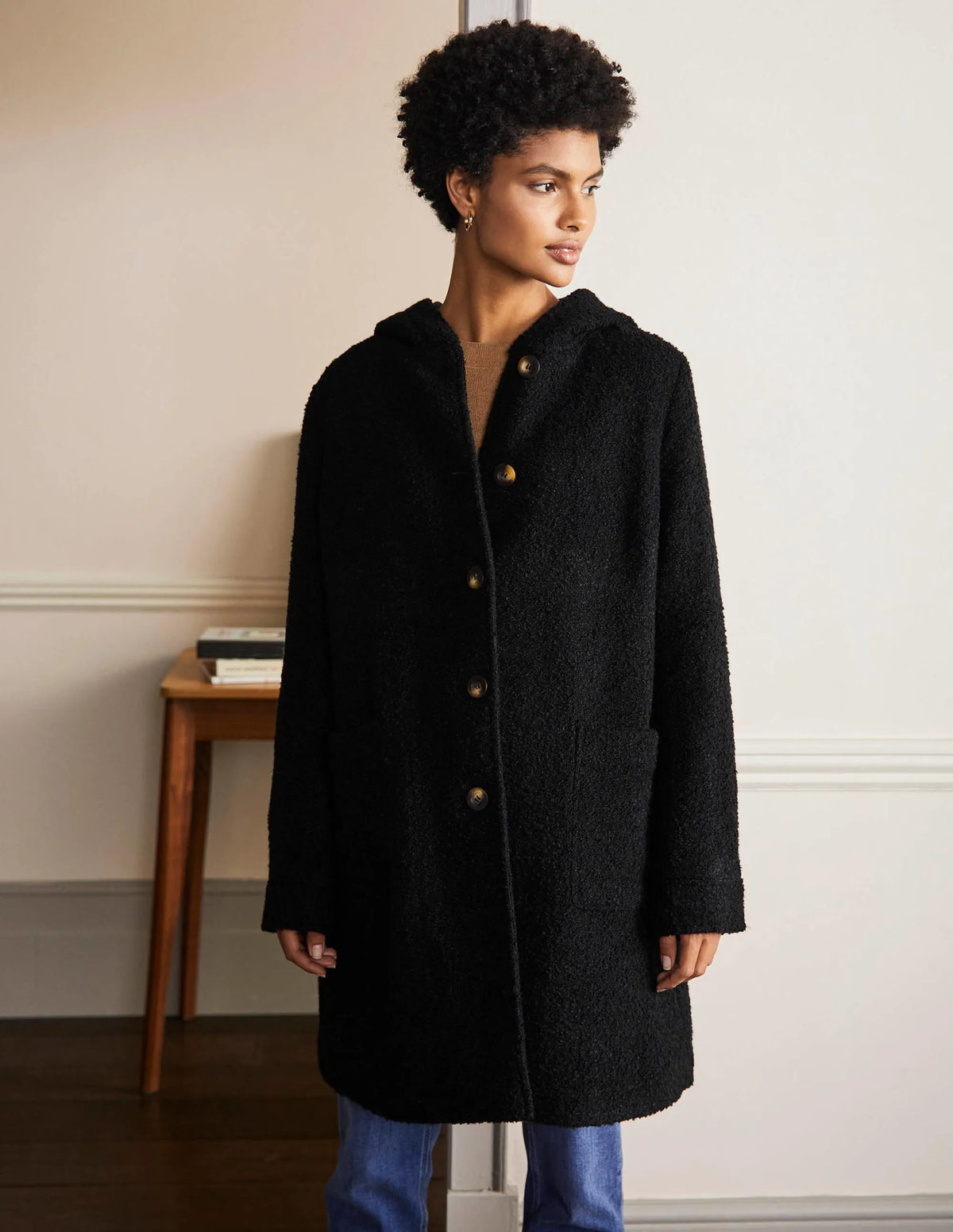 Cambridge Textured Coat-Black