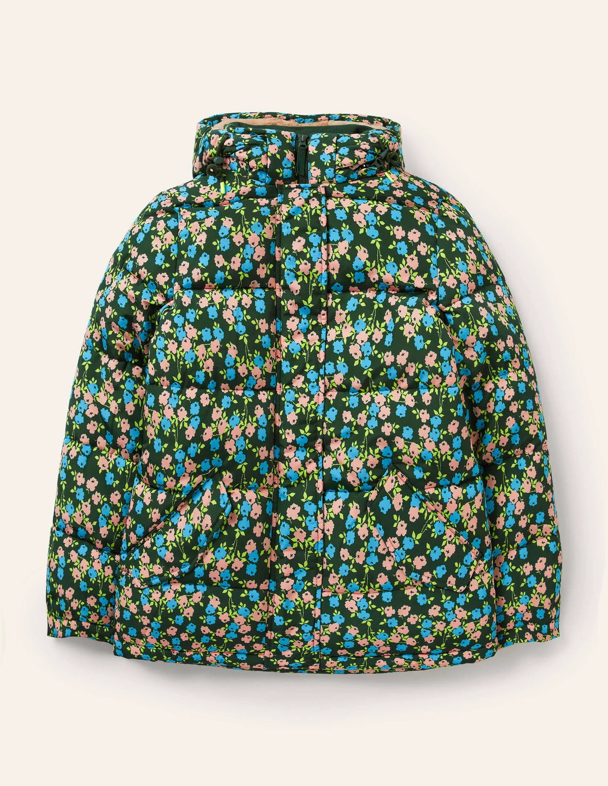 Brecon Puffer Coat-Midnight Garden Abstract Sprig