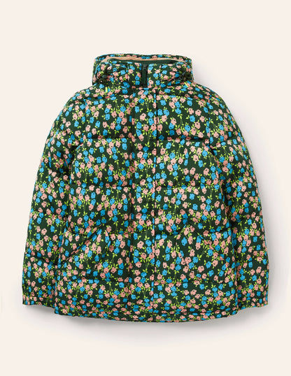 Brecon Puffer Coat-Midnight Garden Abstract Sprig
