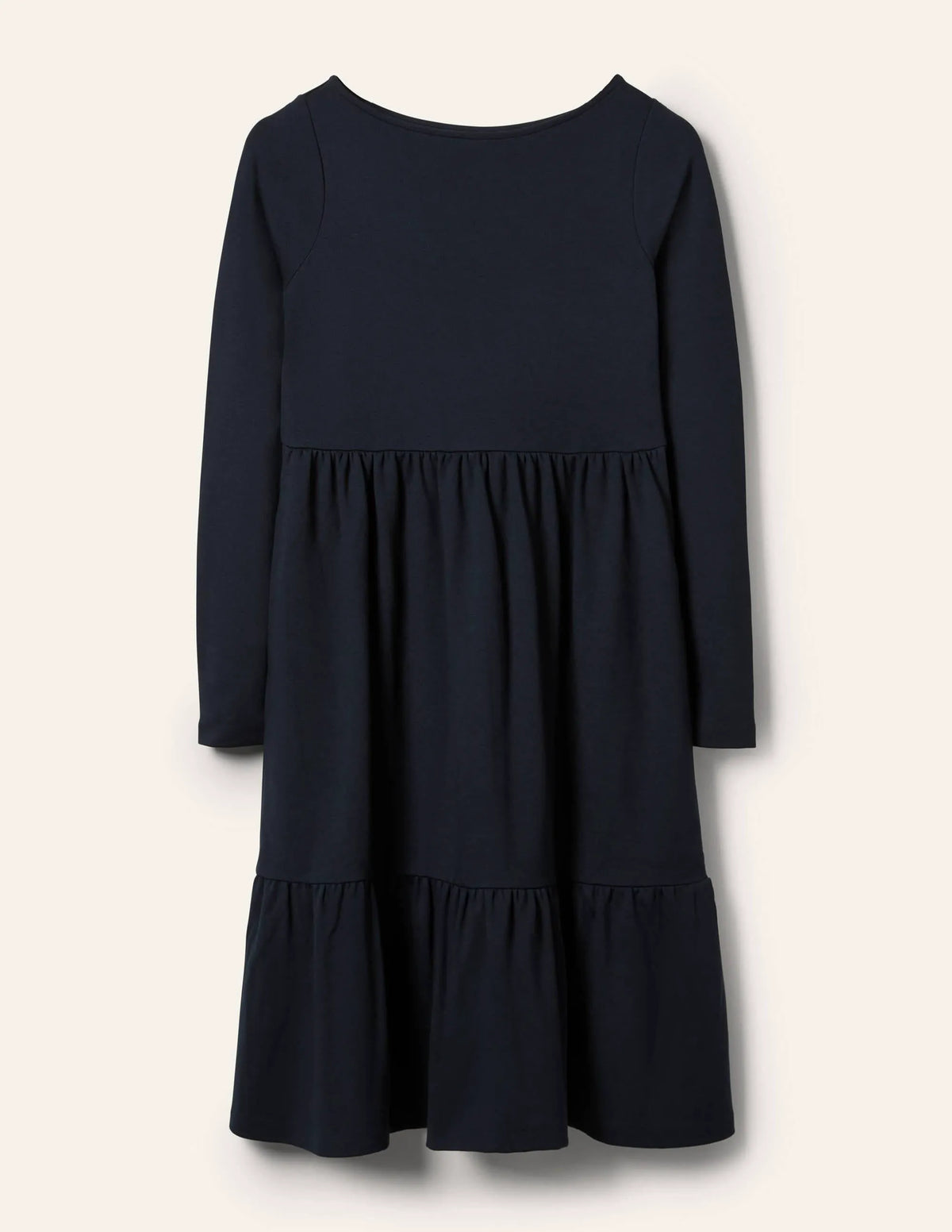 Tiered Ponte Dress-Navy