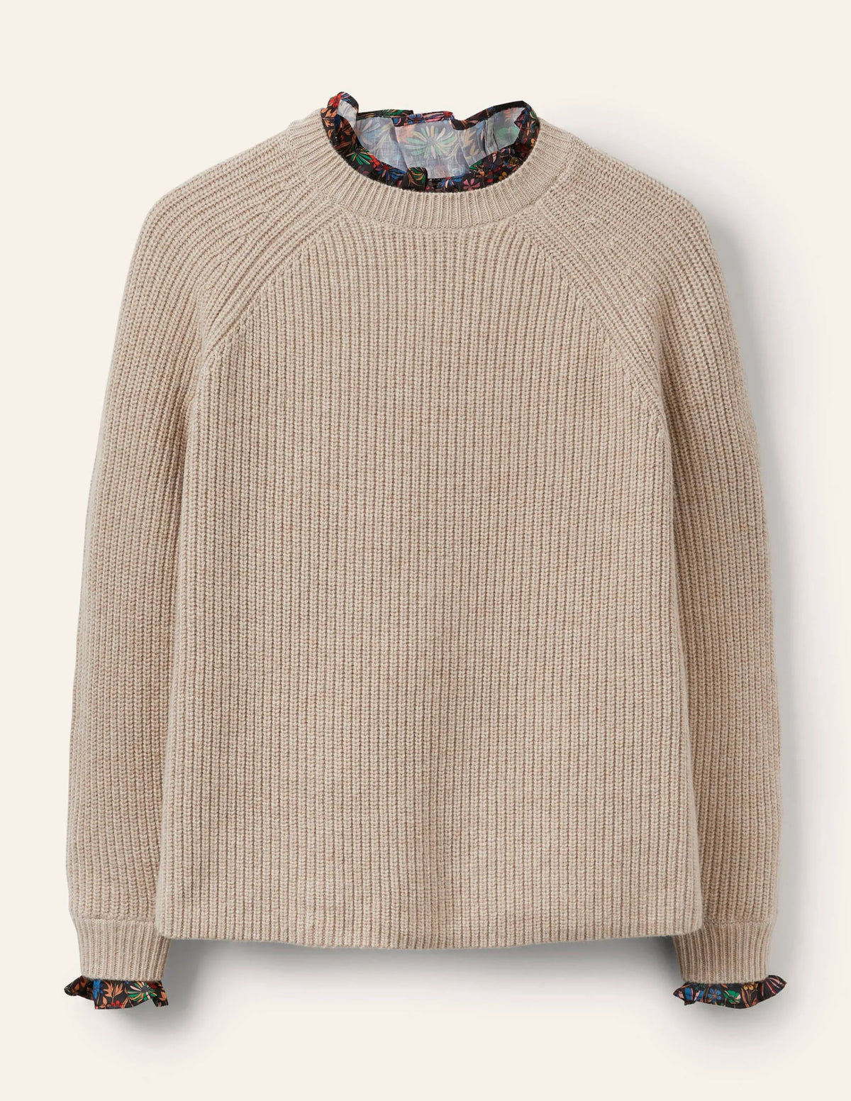 Relaxed Woven Mix Sweater-Chinchilla Melange