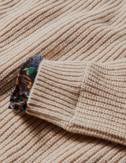 Relaxed Woven Mix Sweater-Chinchilla Melange