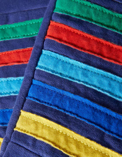 Warrior Knee Sweatpants-Starboard Blue Rainbow