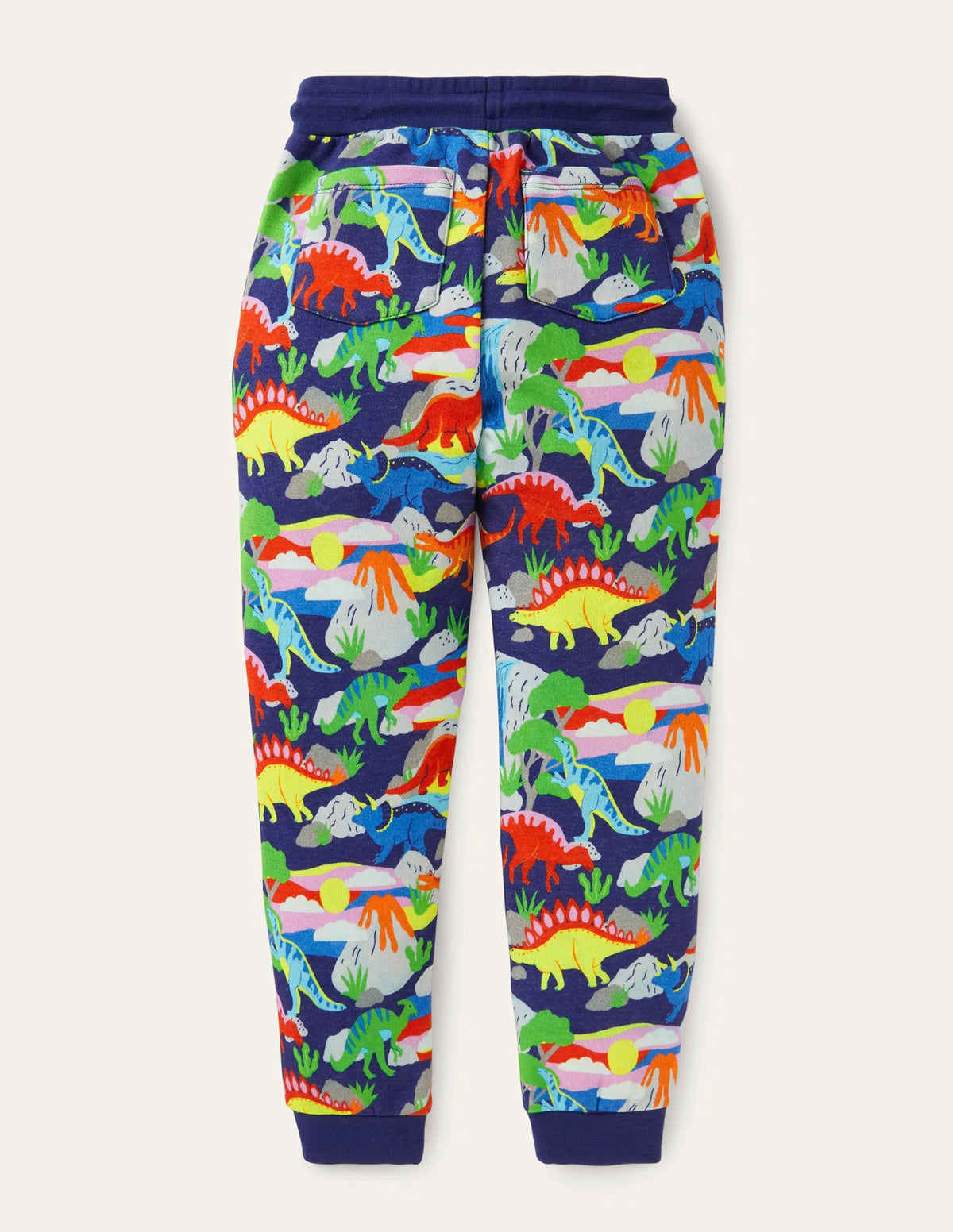 Printed Joggers-Starboard Blue Dino Sunset