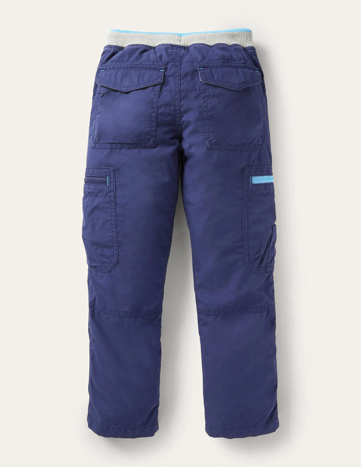 Navy Draw String Cargo Pants-College Navy