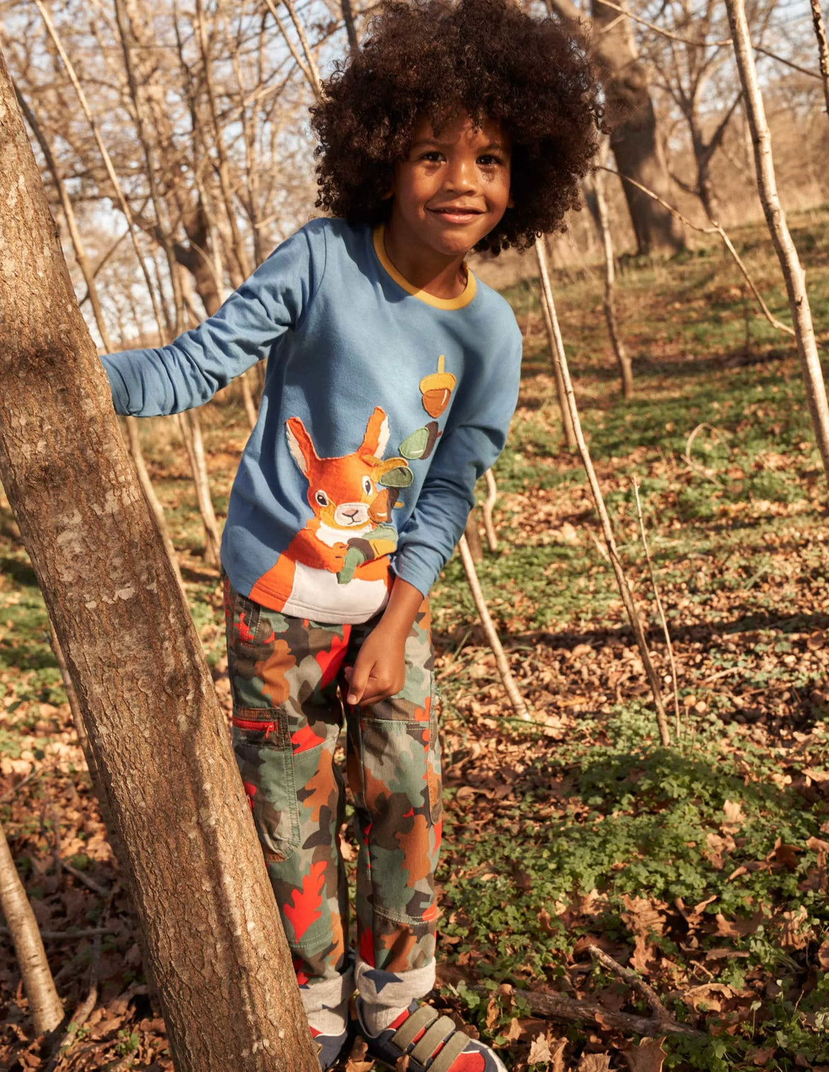 Cosy Lined Cargo Pants-Rosemary Autumn Leaf Camo
