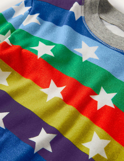 Snug Glow-in-the-dark Pajamas-Rainbow Stars