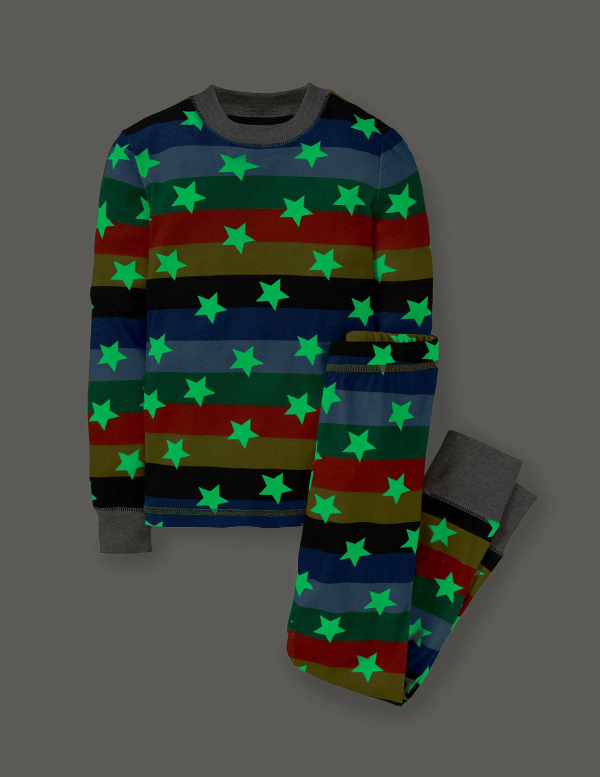 Snug Glow-in-the-dark Pajamas-Rainbow Stars