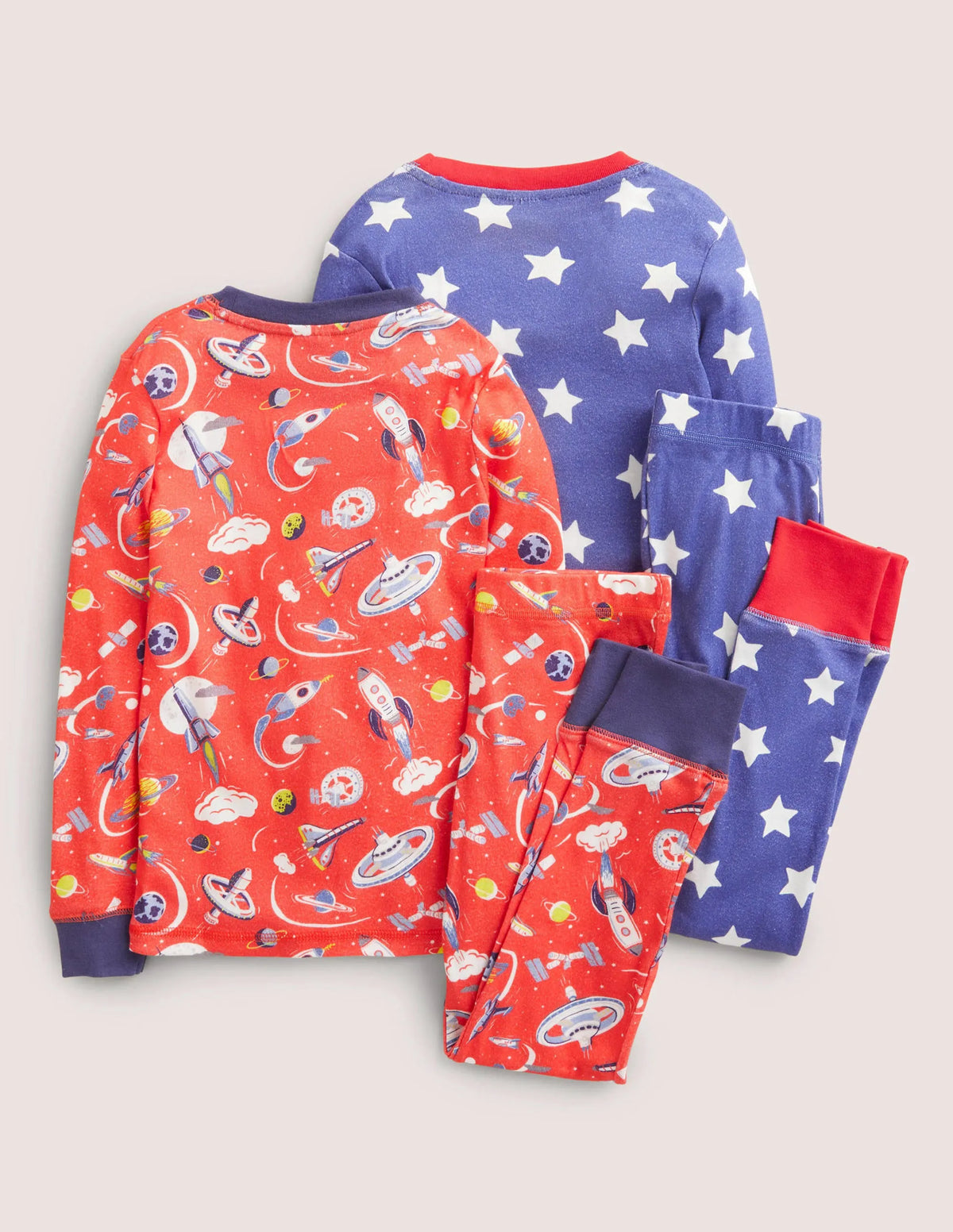 Cosy Twin Pack Long Pajamas-Cherry Tomato Space