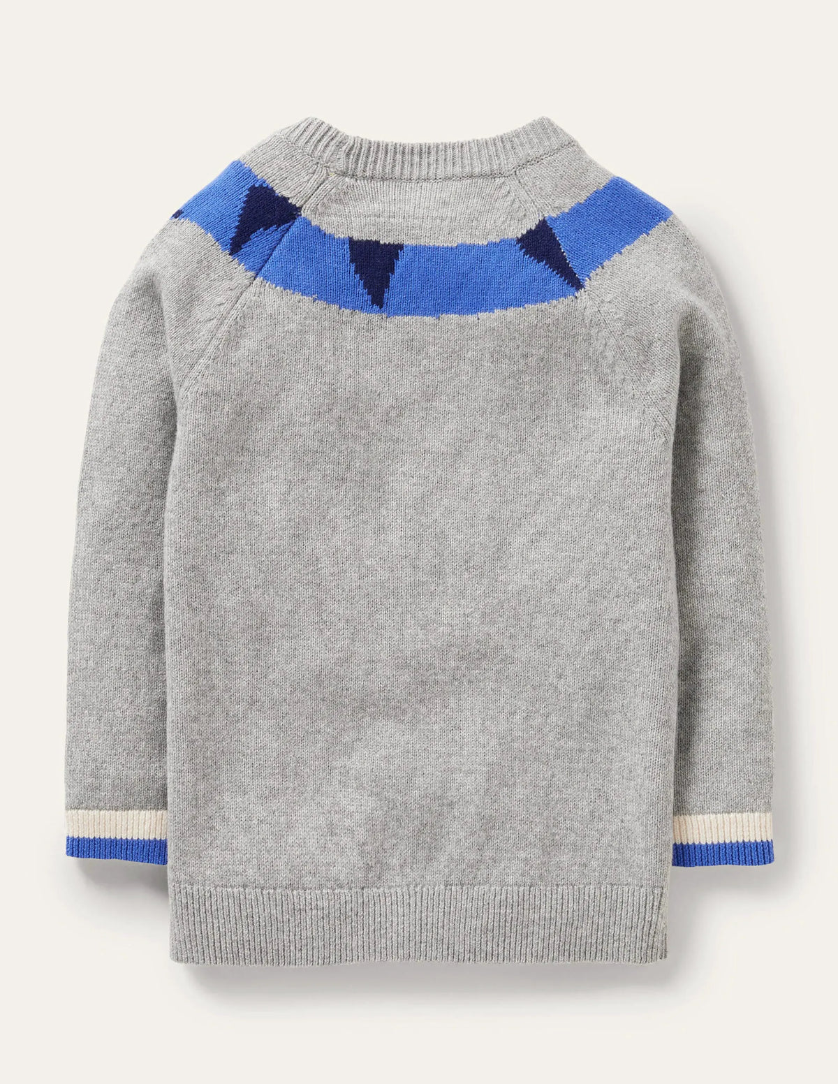 Fun Sweater-Grey Melange Dinosaur