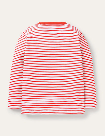 Lift-the-flap Vehicle T-shirt-Strawberry Red/Ivory Camper