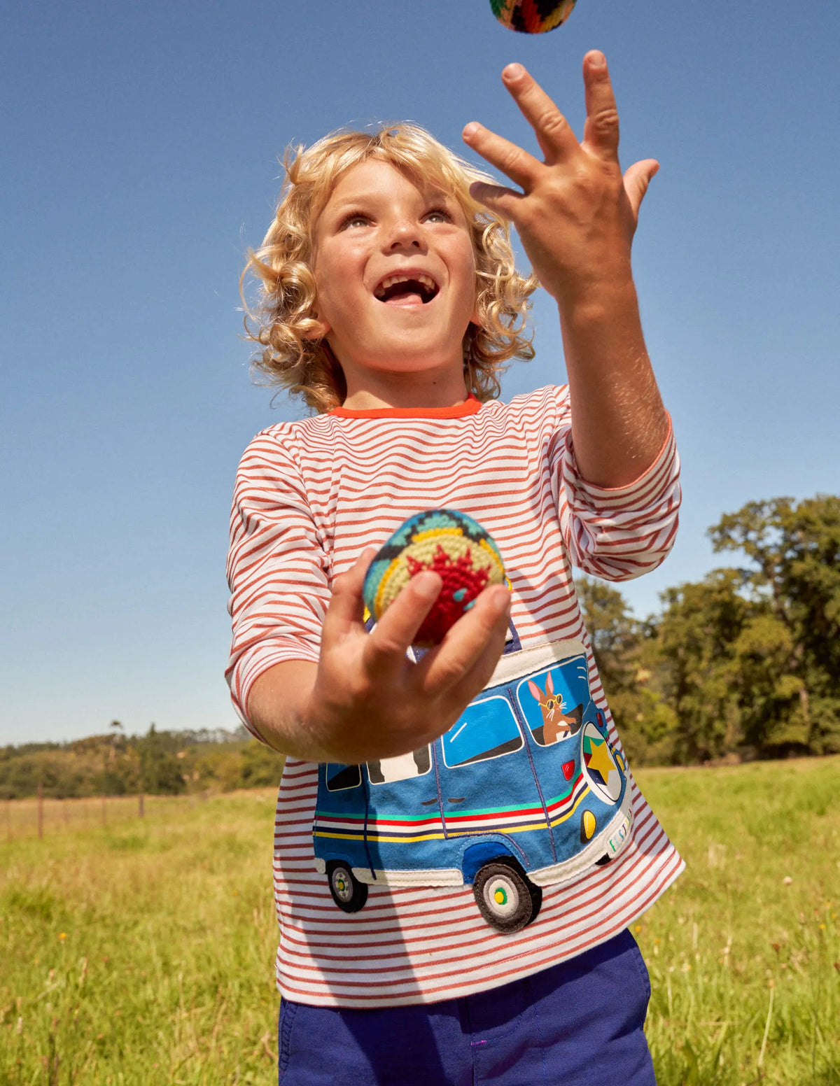 Lift-the-flap Vehicle T-shirt-Strawberry Red/Ivory Camper