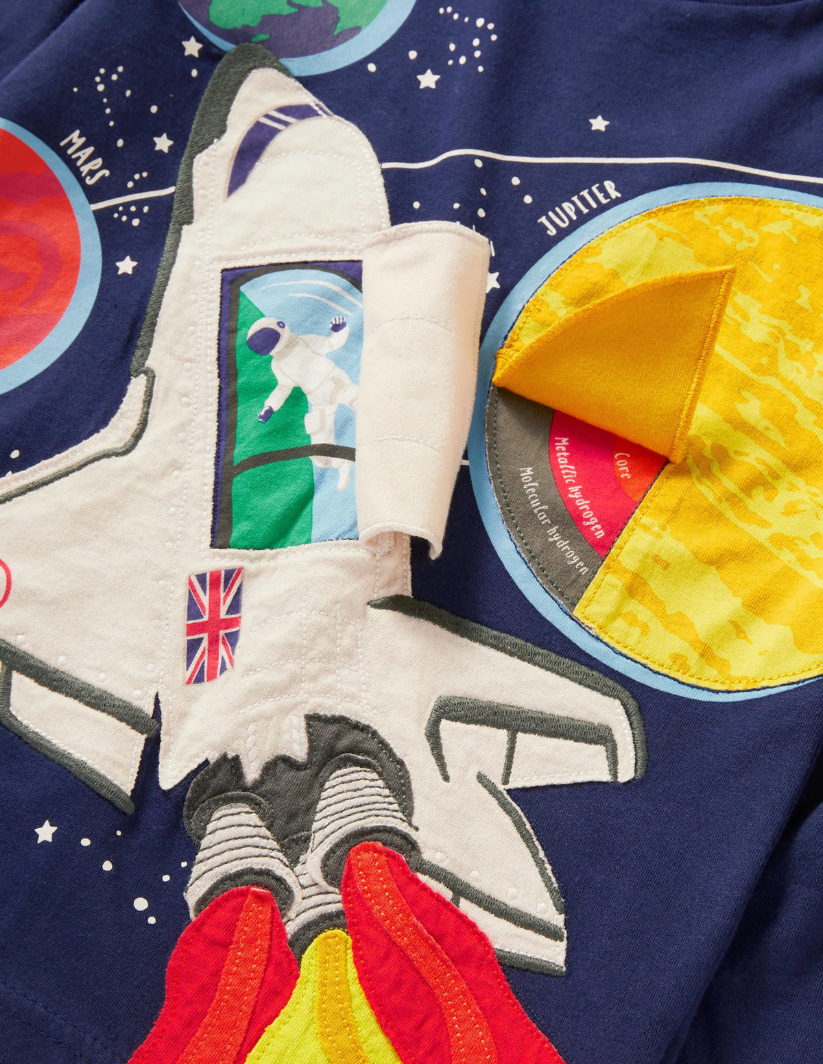 Lift-the-flap Rocket T-shirt-Navy Ombre Rocket